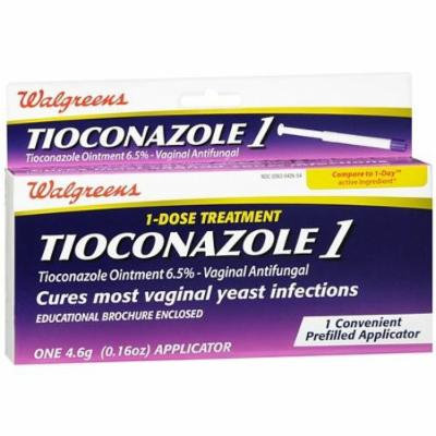 Walgreens Tioconazole 1 Vaginal Antifungal 1-Dose Treatment 6.5 oz
