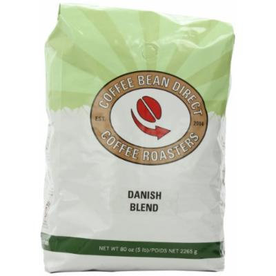 Coffee Bean Direct Danish Blend, Whole Bean Coffee, 5-Pound Bag