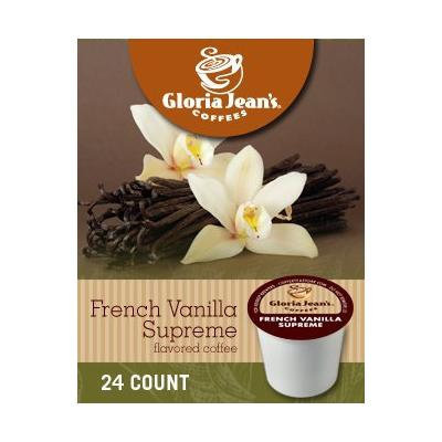 Gloria Jean's French Vanilla Supreme Coffee (3 Boxes of 24 K-Cups)