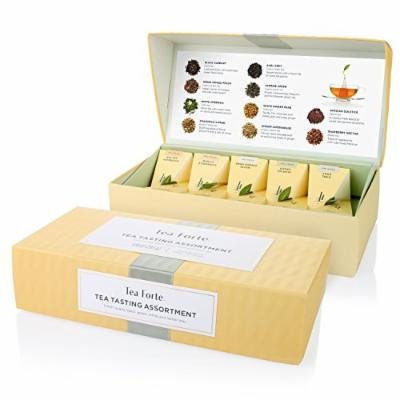 Tea Forté® Petite Presentation Box Sampler with 10 Handcrafted Pyramid Tea Infusers - Black Tea, White Tea, Green Tea, Herbal Tea