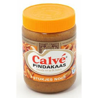 Calve Pindakaas met Noot (Peanut Butter with Chunks of Nuts) 3 Jars x ea 12.3oz/350gr