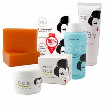 Kojie San Total Skin Lightening Set - Soap, Lotion, Facial Cream & Toner