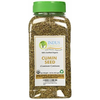 Indus Organic Cumin Seeds Whole (Jeera) 1 Lb Jar, Freshly Packed