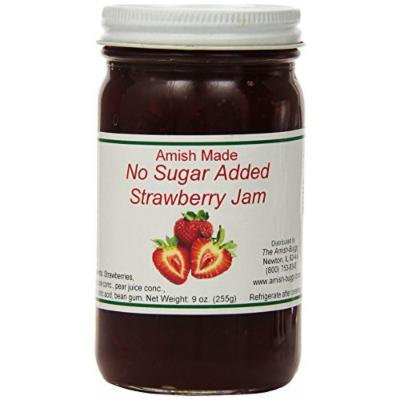 Amish Buggy No Sugar Added Jam, Strawberry, 16 Ounce (Pack of 12)
