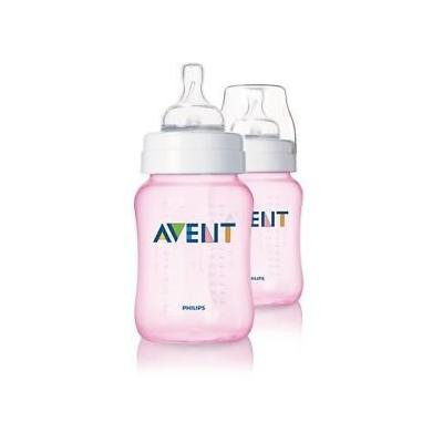 Philips Avent Limited Edition Pink Girls Baby Bottles 2 Pack 260ml New Scf684/27 Great Gift for Baby Free Shipping Ship Worldwide