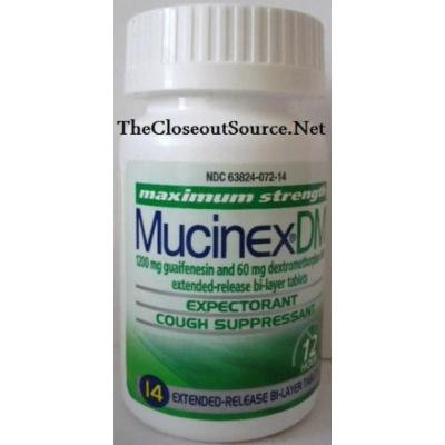 Mucinex DM Expectorant and Nasal Decongestant 1200 Mg Tablets, Maximum Strength, 14 Extended Release Bi-Layer Tablets