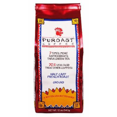 Puroast Low Acid Coffee Half Caff French Roast Drip Grind, 12 Ounce Bag