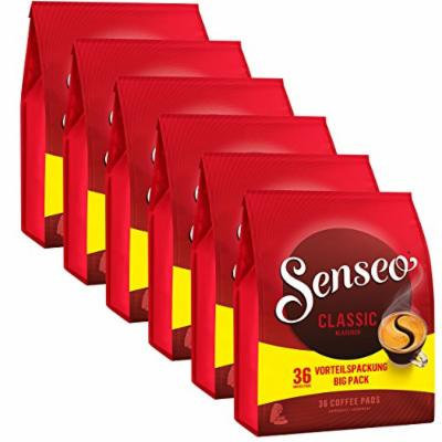 Senseo Regular / Classic Roast, New Design, Pack of 6, 6 x 36 Coffee Pods