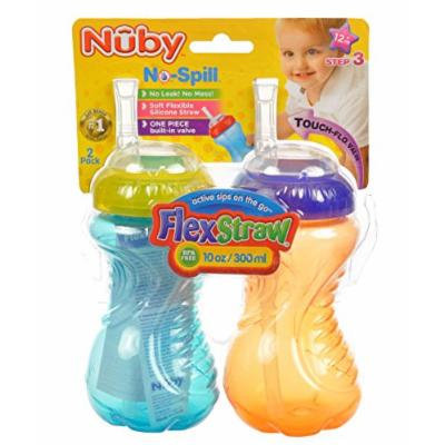 Nuby No-Spill FlexStraw Sippers 2-Pack - orange, one size
