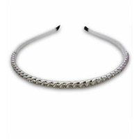 White Beautiful Thin Studded Hard Headband