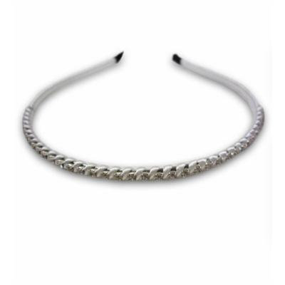 White Beautiful Thin Studded Hard Headband