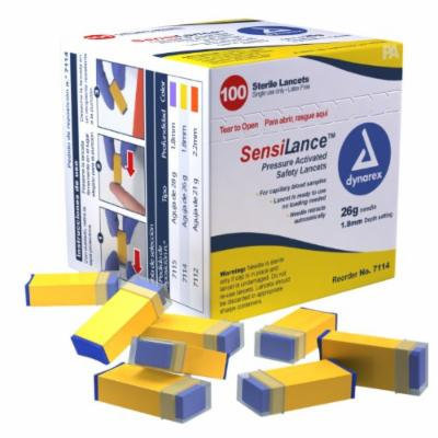 Dynarex Sensilance Safety Lancets (7114), 26 Gauge, Sterile, 1000 Count