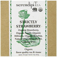 SerendipiTea Strictly Strawberry, Organic Strawberry, Hibiscus, Apple & Rose Hips Tisane Tea, 4 Ounce Box