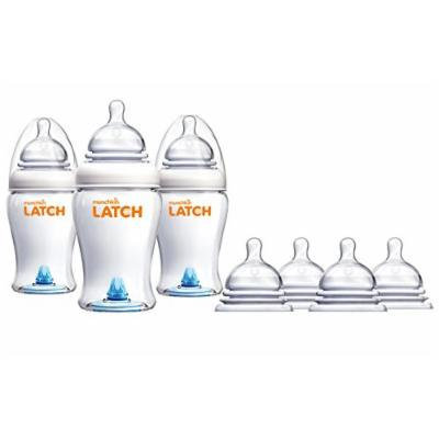 Munchkin Latch Anti-Colic 8 Ounce Baby Bottles with Replacement Stage 2 & 3 Bottle Nipples
