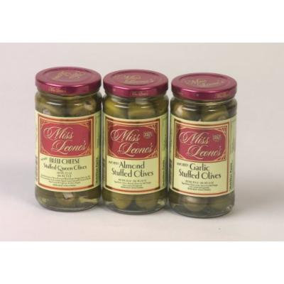 Miss Leone's Gourmet Mild 3 Pack Spanish Stuffed Olives 12 oz. Jars