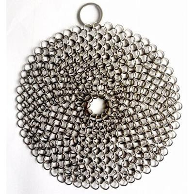 Essentials Stainless Steel Chainmail Round Scrubber, 7 x 7-Inch