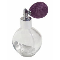 Empty Refillable Glass Perfume Bottle with Lavender Atomizer Sprayer Bulb - 2.54 Oz. Or 78 Ml
