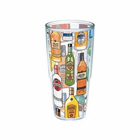 Tervis Liquor Bottles Wrap Tumbler with Black Shaker Lid, 24 oz, Clear