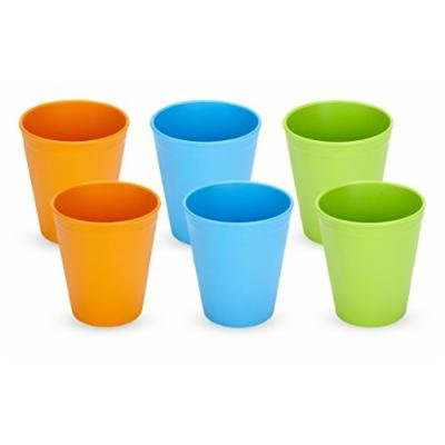 Green Eats Tumblers Drinking Cups, 6 Count, Orange/Blue/Green