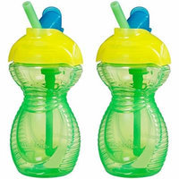 Munchkin Click Lock 2 Count Flip Straw Cup, 9 ounce - Green/Green