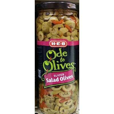 HEB Ode to Olives Sliced Salad Olives with Pimentos 10 Oz (Pack of 3)