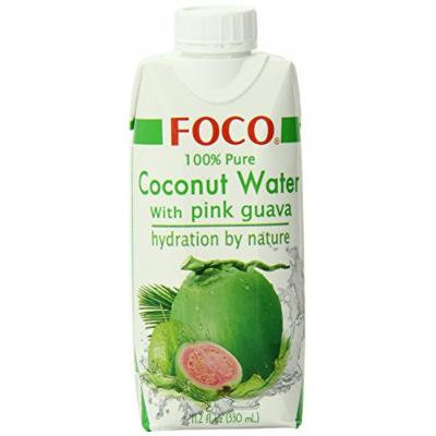 FOCO Pure Coconut Water, Pink Guava, 11.2 Fluid Ounce (Pack of 12)