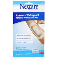 Nexcare(TM) Absolute Waterproof Adhesive Dressing with Pad, 3 1/2 in x 8 in