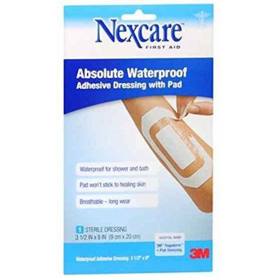 Nexcare(TM) Absolute Waterproof Adhesive Dressing with Pad, 3 1/2 in x 8 in