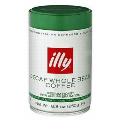 Illy decaffeinated whole coffee beans. 8.8oz coffee can