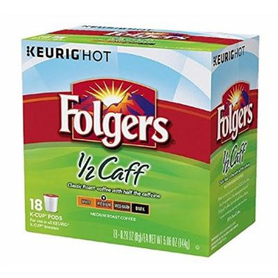 Folgers Half Caff Coffee, Keurig K-Cups, 18 Count