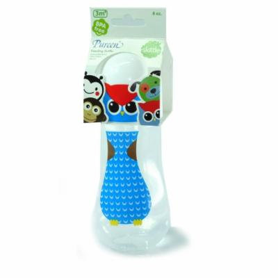 New Pureen Skittle Baby Feeding Bottle BPA Free 8 oz with nipple size M for 3 months+ (Owl)