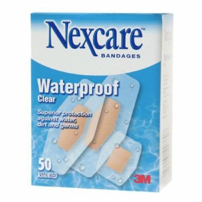 Nexcare Waterproof Clear Bandage, Assorted Sizes 50 ea Pack of 4