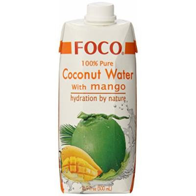 FOCO Pure Coconut Water with Mango, 16.9 Ounce (Pack of 12)