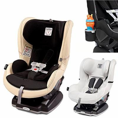 Peg Perego Primo Viaggio Infant Convertible Car Seat w Clima Cover, White & Cup Holder (Paloma)
