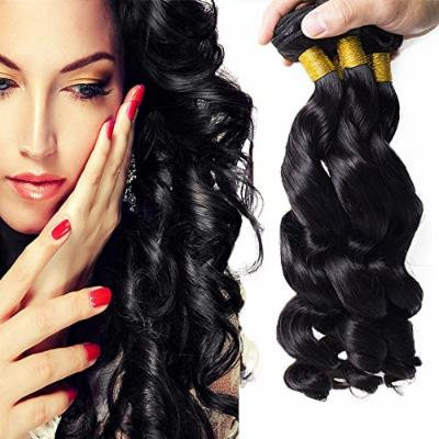Passion Beauty Grade7A Human Hair Extensions Loose Wave Malaysian Virgin Hair ,100% Unprocessed Loose Wave Hair Natural Black Color Mixed Length (10