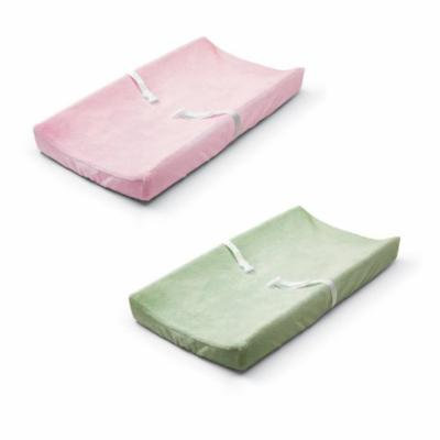 Summer Infant Ultra Plush Changing Pad Cover 2 Pack, Pink/Green