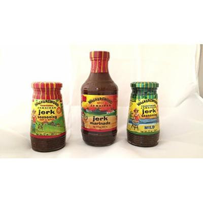 Walkerswood Jamaican Jerk Seasonings Mixed Pack - Hot & Spicy, Mild and Jerk Marinade