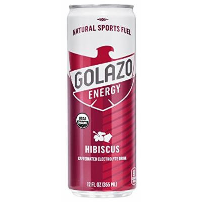 Golazo Organic Caffeinated Electrolyte Drink, Hibiscus, 12 Ounce (Pack of 24)