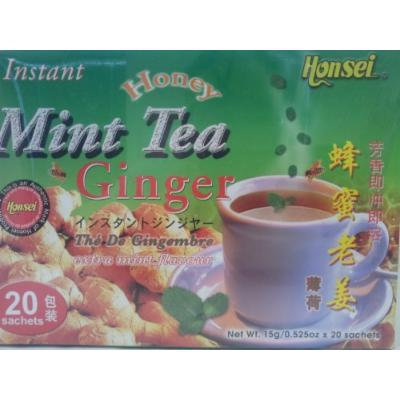 Honsei Instant MINT Ginger Honey Tea (20 Sachets) 15 G/0.525oz - Product of Singapore