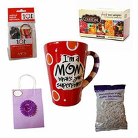 I'm a Mom What's Your Superpower? Mother's Day Mug Gift Set - Great Gift for Mother - Includes Mug, Tea Sampler, Picture Keychain, Flower Gift Bag and Filler - Perfect Gift for Your Mother