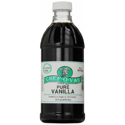 Chef-O-Van Natural Flavoring Extracts, Pure Vanilla, 16 Ounce