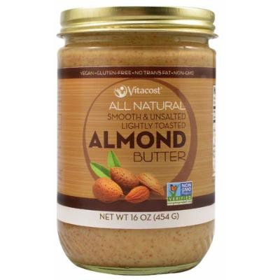 Vitacost All Natural Smooth & Unsalted Lightly Toasted Almond Butter 16 oz