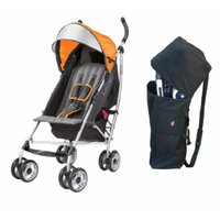 Summer Infant 3D Lite Convenience Stroller with Padded Travel Bag, Tangerine