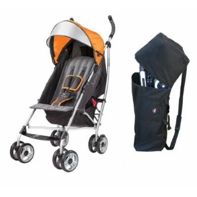 Summer Infant 3D Lite Convenience Stroller with Padded Travel Bag, Tangerine