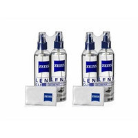 Zeiss Lens Care Pack - 4 x 8oz Bottles Cleaner, 4 x Microfiber Cloths