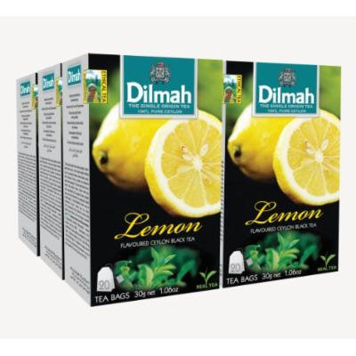 Dilmah, Fun Tea, Single Origin Pure Ceylon, Lemon, 20 Count String & Tag, (Pack of 6)