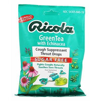 Ricola - Natural Herb Throat Drops Sugar Free Green Tea with Echinacea - 19 Lozenges (pack of 2)