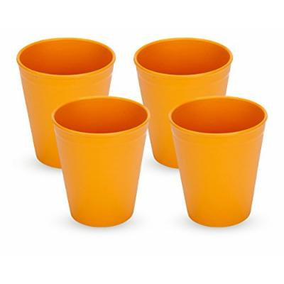 Green Eats Tumblers Drinking Cups, 4 Pack, Orange