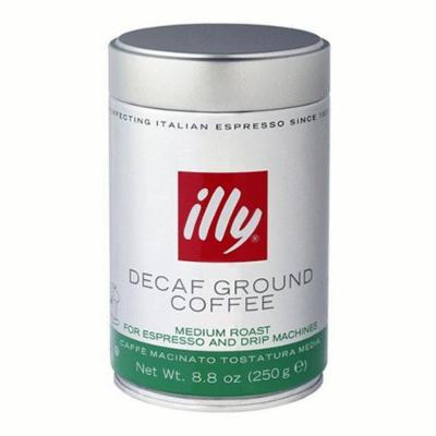 Illy Decaffeinated Espresso Grind Medium Roast Coffee, Green Band, 6 Count