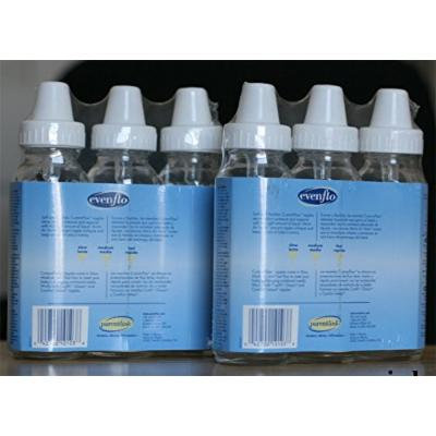 6 New Evenflo Glass Baby Bottles 8oz, BPA Free